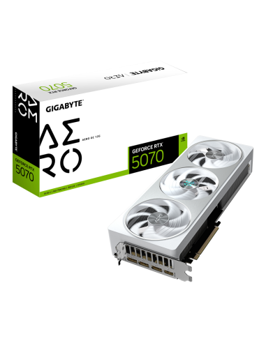 GIGABYTE GeForce RTX 5070 AERO OC 12G Tarjeta Gráfica - 12GB GDDR7, 192 bits, PCI-E 5.0, 2625 MHz Core Clock, 3 x DP 2.1a, 1 x H