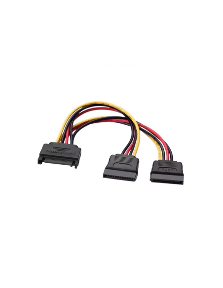 AISENS A131-0353 cable de SATA 0,2 m SATA de 15 pines 2 x SATA de 15 pines Negro, Rojo, Amarillo