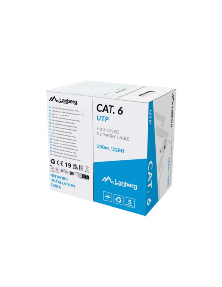 Lanberg LCU6-11CU-0100-S cable de red Gris 100 m Cat6 U/UTP (UTP)