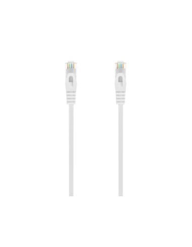 AISENS Cable de Red Latiguillo RJ45 LSZH Cat.6A 500 Mhz UTP AWG24, Blanco, 0.5M