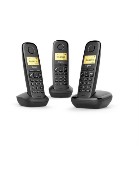 Gigaset A170 Trio Teléfono DECT/analógico Identificador de llamadas Negro