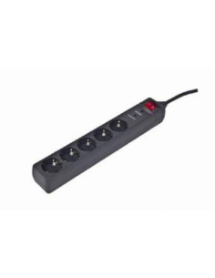 Gembird SPG5-C-15 limitador de tensión Negro 5 salidas AC 250 V 4,5 m