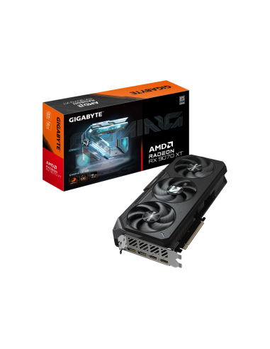 GIGABYTE Radeon RX 9070 XT GAMING OC 16G Tarjeta Gráfica - 16GB GDDR6, 256 bits, PCI-E 5.0, 3060 MHz Frecuencia Base, 2 x Displa