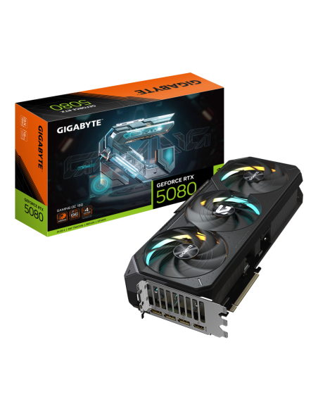 GIGABYTE GeForce RTX 5080 GAMING OC 16G Tarjeta Gráfica - 16GB GDDR7, 256 bits, PCI-E 5.0, 2730MHz Core Clock, 3 x DisplayPort, 