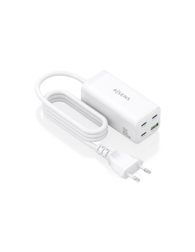 AISENS Cargador Sobremesa GaN 100W, 3x USB-C PD3.0 QC4.0 QC5.0, 1x USB-A QC3.0, Blanco
