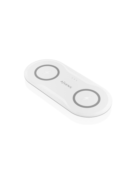 AISENS ASCH-15W2WC059-W cargador de dispositivo móvil Auriculares, Smartphone Cargador inalámbrico Interior