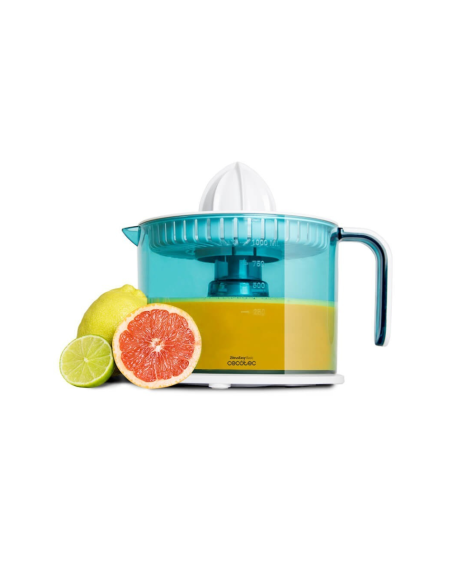 Cecotec ZitrusEasy Basic Exprimidor eléctrico con brazo 40 W Transparente, Turquesa, Blanco