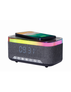 Gembird DAC-SPKBT-QC15-BK despertador Reloj despertador digital Negro, Gris