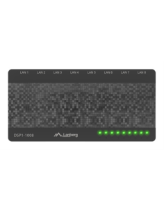 Lanberg DSP1-1008 switch No administrado Gigabit Ethernet (10/100/1000) Negro, Gris