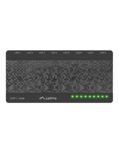 Lanberg DSP1-1008 switch No administrado Gigabit Ethernet (10/100/1000) Negro, Gris