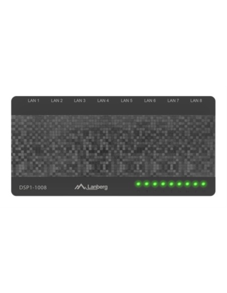 Lanberg DSP1-1008 switch No administrado Gigabit Ethernet (10/100/1000) Negro, Gris