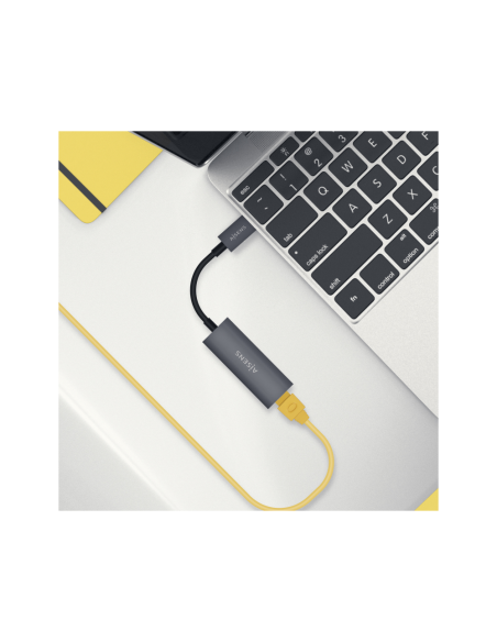 AISENS Conversor USB3.1 Gen1 USB-C A Ethernet Gigabit 10/100/1000 Mbps, Gris, 15cm