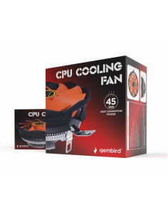 Gembird CPU-HURACAN-X30 sistema de refrigeración para ordenador Procesador Refrigerador de aire 12 cm Negro, Naranja