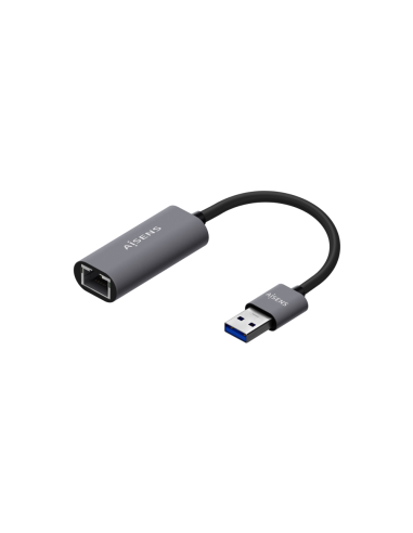 AISENS Conversor USB 3.0 A Ethernet Gigabit 10/100/1000 Mbps, Gris, 15cm