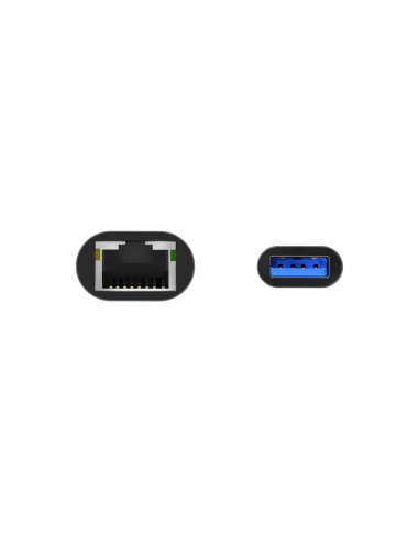 AISENS Conversor USB 3.0 A Ethernet Gigabit 10/100/1000 Mbps, Gris, 15cm