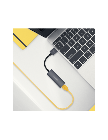 AISENS Conversor USB 3.0 A Ethernet Gigabit 10/100/1000 Mbps, Gris, 15cm