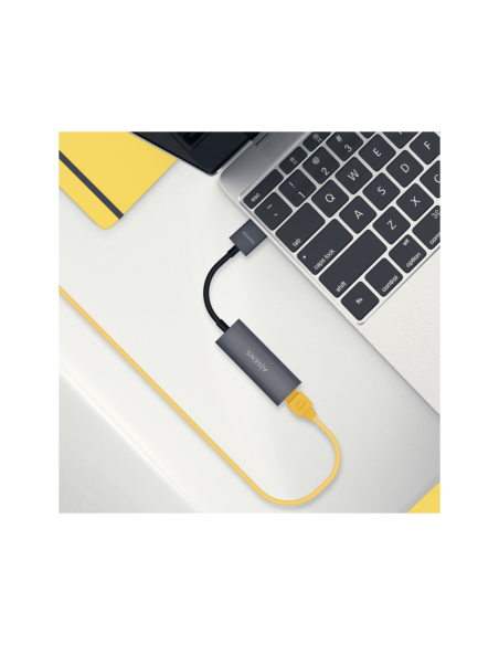 AISENS Conversor USB 3.0 A Ethernet Gigabit 10/100/1000 Mbps, Gris, 15cm