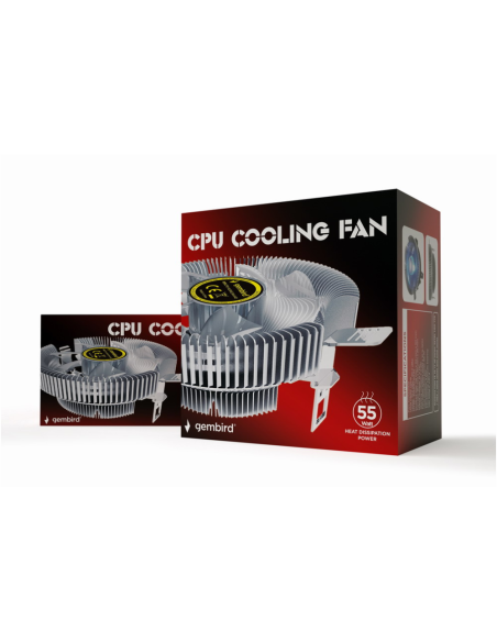 Gembird CPU-HURACAN-X40 sistema de refrigeración para ordenador Procesador Refrigerador de aire 9 cm Transparente