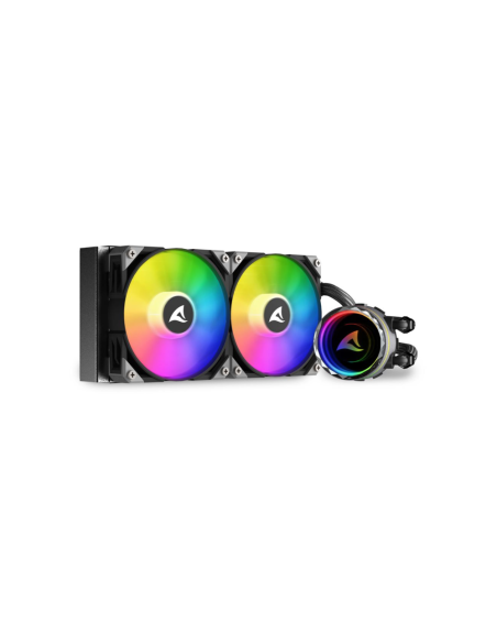 Sharkoon S80 RGB Carcasa del ordenador, Procesador Sistema de refrigeración líquida todo en uno 12 cm Negro 1 pieza(s)