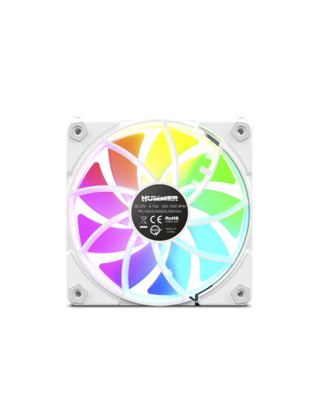 NOX Hummer NXHUMMERELINKWH sistema de refrigeración para ordenador Carcasa del ordenador Ventilador 12 cm Blanco 1 pieza(s)