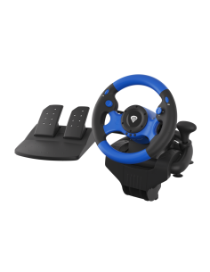 GENESIS Seaborg 350 Negro, Azul USB Volante + Pedales Nintendo Switch, PC, PlayStation 4, Playstation 3, Xbox 360, Xbox One, Xbo 2