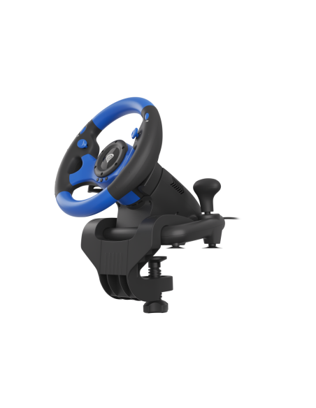 GENESIS Seaborg 350 Negro, Azul USB Volante + Pedales Nintendo Switch, PC, PlayStation 4, Playstation 3, Xbox 360, Xbox One, Xbo