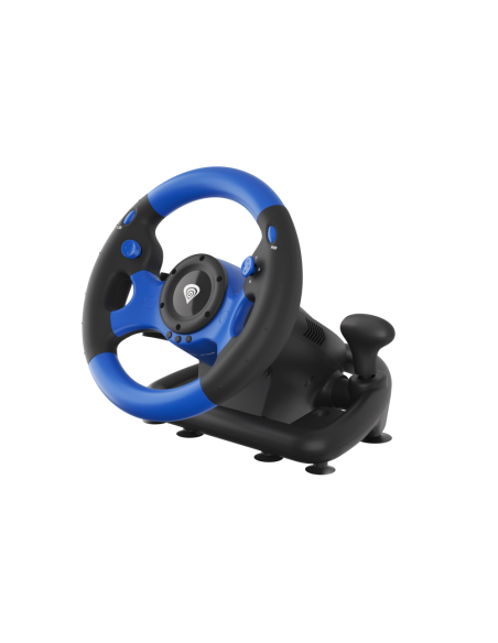 GENESIS Seaborg 350 Negro, Azul USB Volante + Pedales Nintendo Switch, PC, PlayStation 4, Playstation 3, Xbox 360, Xbox One, Xbo