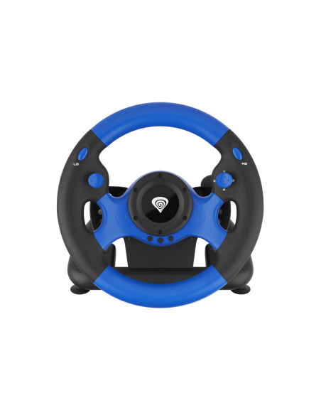 GENESIS Seaborg 350 Negro, Azul USB Volante + Pedales Nintendo Switch, PC, PlayStation 4, Playstation 3, Xbox 360, Xbox One, Xbo