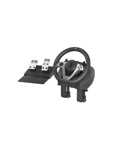 GENESIS Seaborg 400 Negro, Plata USB Volante + Pedales Nintendo Switch, PC, PlayStation 4, Playstation 3, Xbox 360, Xbox One, Xb