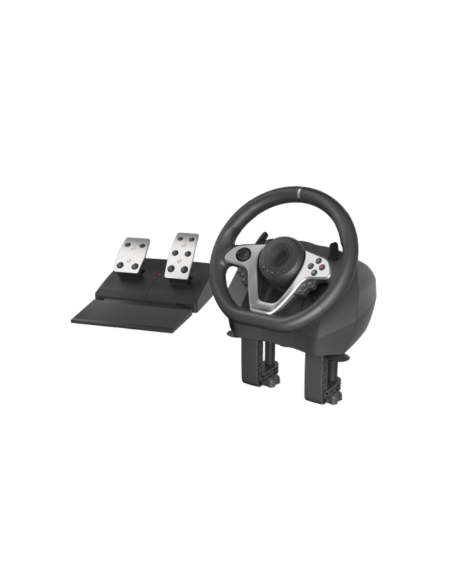 GENESIS Seaborg 400 Negro, Plata USB Volante + Pedales Nintendo Switch, PC, PlayStation 4, Playstation 3, Xbox 360, Xbox One, Xb