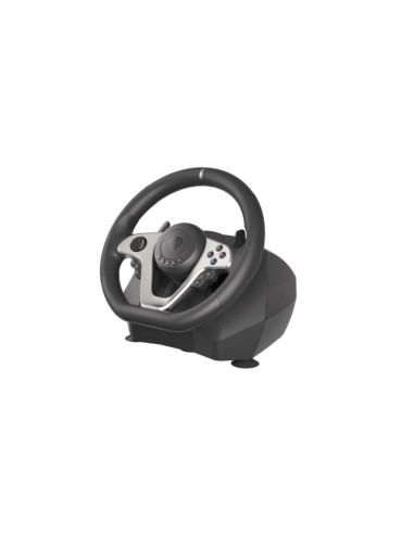 GENESIS Seaborg 400 Negro, Plata USB Volante + Pedales Nintendo Switch, PC, PlayStation 4, Playstation 3, Xbox 360, Xbox One, Xb