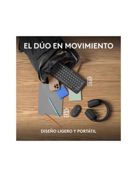 Logitech 920-012227 teclado Ratón incluido Universal RF Wireless + Bluetooth QWERTY Español Grafito
