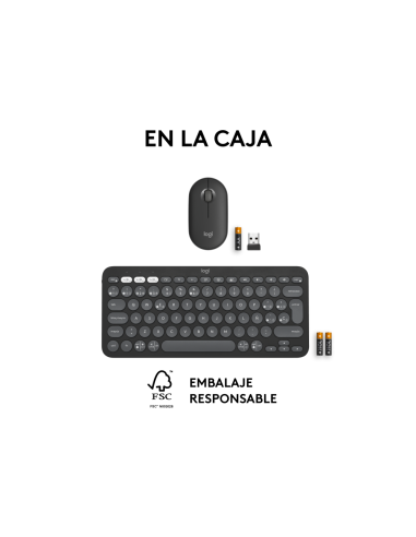 Logitech 920-012227 teclado Ratón incluido Universal RF Wireless + Bluetooth QWERTY Español Grafito