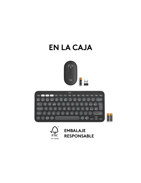 Logitech 920-012227 teclado Ratón incluido Universal RF Wireless + Bluetooth QWERTY Español Grafito