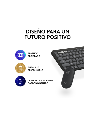 Logitech 920-012227 teclado Ratón incluido Universal RF Wireless + Bluetooth QWERTY Español Grafito