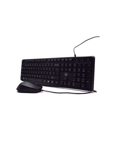 Ewent EW3007 teclado Ratón incluido Oficina USB QWERTY Portugués Negro