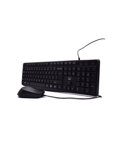 Ewent EW3007 teclado Ratón incluido Oficina USB QWERTY Portugués Negro