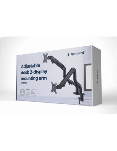 Gembird MA-DA2-02 soporte para monitor 81,3 cm (32") Escritorio Negro