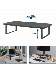 Gembird MS-TABLE-03 soporte para monitor Escritorio Negro