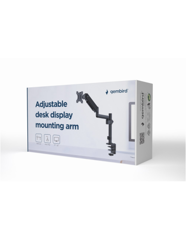 Gembird MA-DA1P-01 soporte para monitor 81,3 cm (32") Escritorio Negro