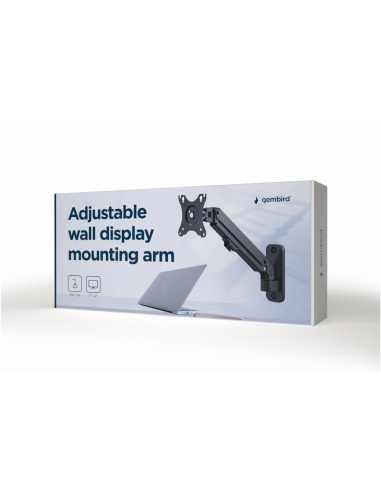 Gembird MA-WA1-01 soporte para monitor 68,6 cm (27") Pared Negro