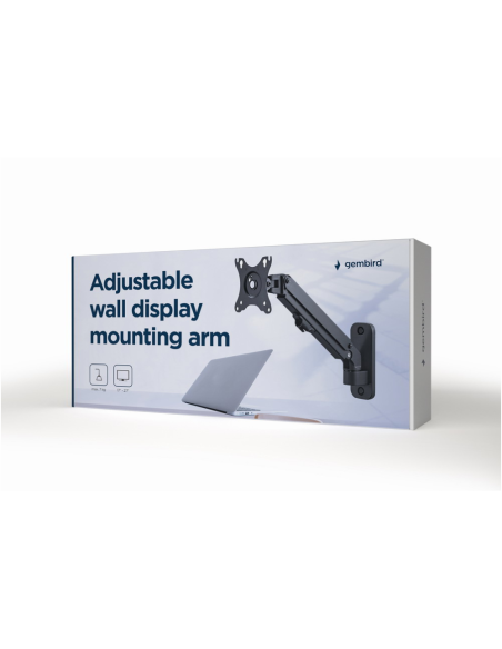 Gembird MA-WA1-01 soporte para monitor 68,6 cm (27") Pared Negro