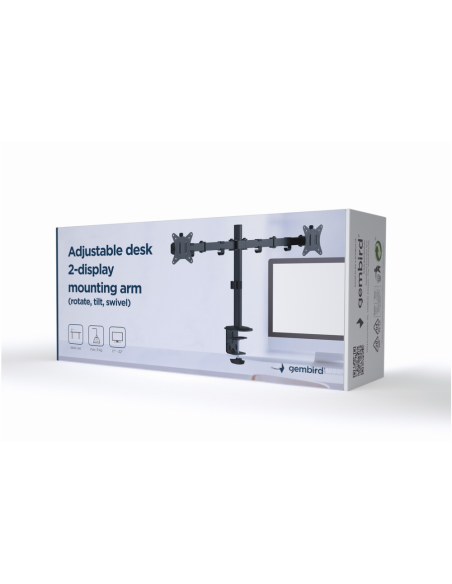 Gembird MA-D2-01 soporte para monitor 81,3 cm (32") Escritorio Negro