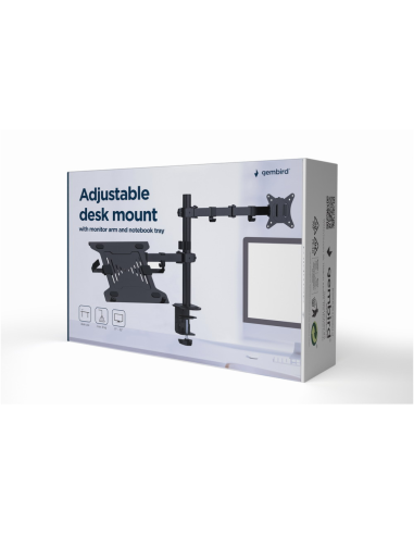 Gembird MA-DA-03 soporte para monitor 81,3 cm (32") Escritorio Negro