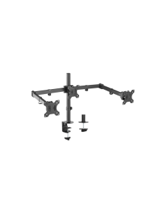 AISENS Soporte De Mesa Eco Giratorio E Inclinable Para 3 Monitores 7kg (3 Pivotes, 2 Brazos) De 13-27, Negro