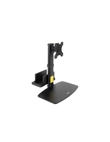 TooQ Soporte de mesa para pantallas 17”-27” con soporte integrado para CPU Ligera