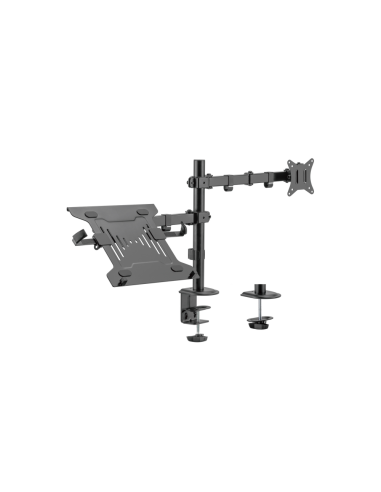 AISENS Soporte de Mesa Giratorio e Inclinable para Portatil y Monitor/TV 9Kg de 17-32, Negro