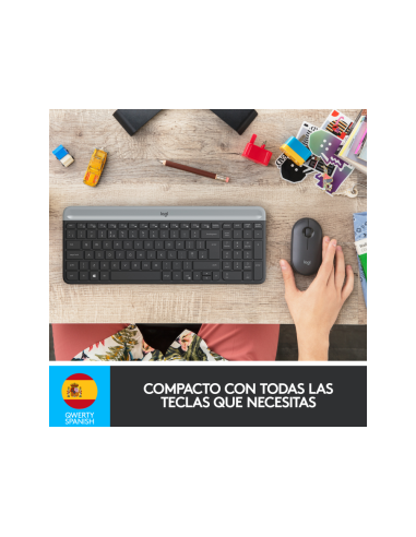Logitech 920-009198 teclado Ratón incluido Universal RF inalámbrico QWERTY Español Grafito