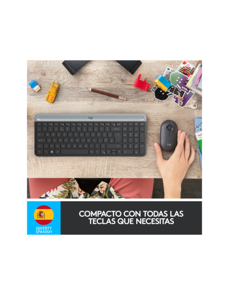 Logitech 920-009198 teclado Ratón incluido Universal RF inalámbrico QWERTY Español Grafito