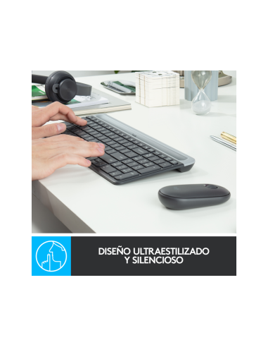 Logitech 920-009198 teclado Ratón incluido Universal RF inalámbrico QWERTY Español Grafito